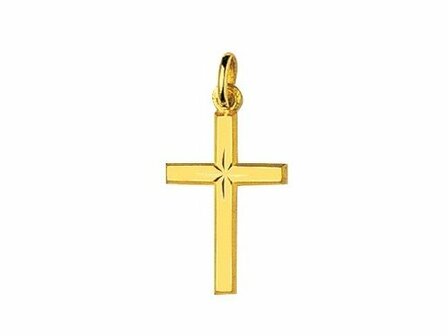 Hanger Kruisje - 18kt Geelgoud | COLLECTION VANSCHOENWINKEL