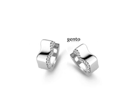 OORBELLEN CREOLEN ZIRCONIA - Gento (AG) Silver | Gento silver jewels