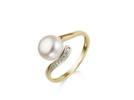 Ring parel-briljant - 18kt Geelgoud | Beheyt-Jewels