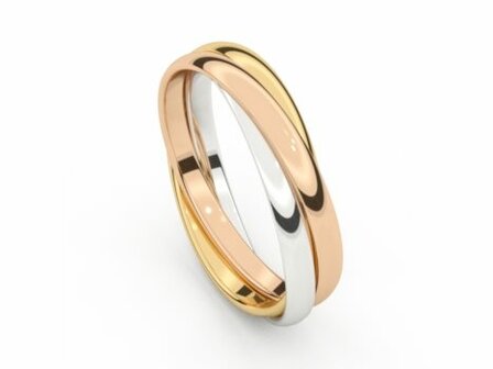 M&eacute;moire Trouwring - Tricolor 18kt goud | M&eacute;moire Ring
