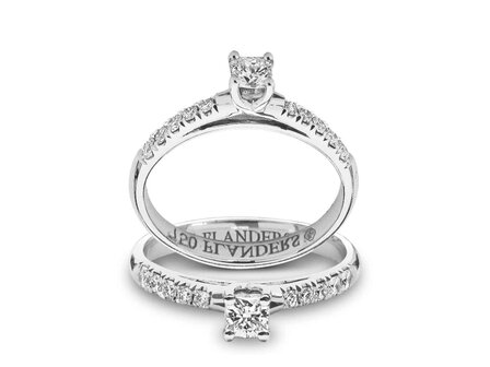 Ring Solitaire briljant - 18kt Witgoud | The flanders collection