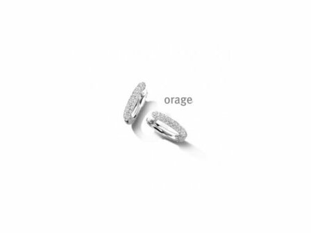 OORBELLEN CREOLEN ZIRCONIA - Orage Silver Jewellery | (Ag) Orage Zilver