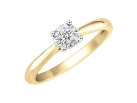 Ring Solitaire briljant - 18kt Bicolor | COLLECTION VANSCHOENWINKEL