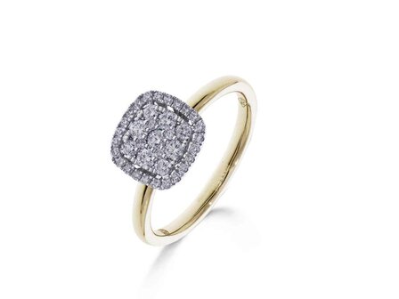 Ring entourage briljant - 18kt Bicolor | COLLECTION VANSCHOENWINKEL