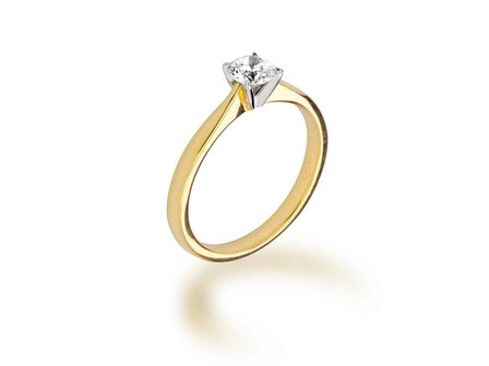 Ring Solitaire briljant - 18kt Bicolor | COLLECTION VANSCHOENWINKEL