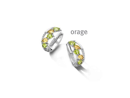 OORBELLEN CREOLEN ZIRCONIA - Orage Silver Jewellery | (Ag) Orage Zilver