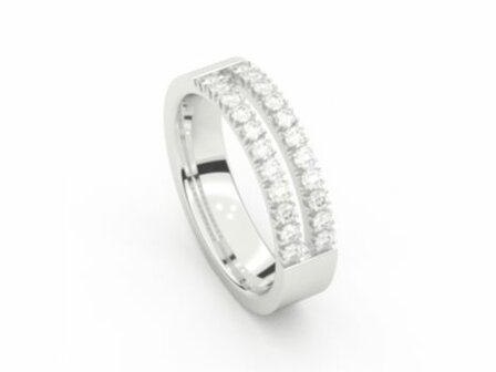 M&eacute;moire Trouwring - 18kt Witgoud | Auro Design Ring