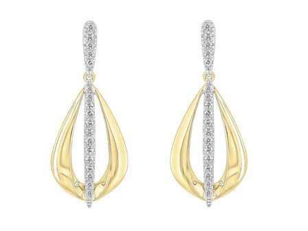 Oorbel afhanger briljant - 18kt Bicolor | COLLECTION VANSCHOENWINKEL