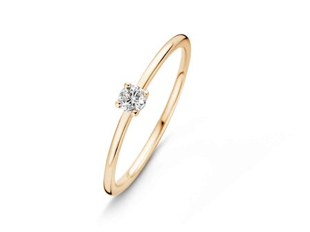 Ring Solitaire briljant - 18kt Geelgoud | COLLECTION VANSCHOENWINKEL