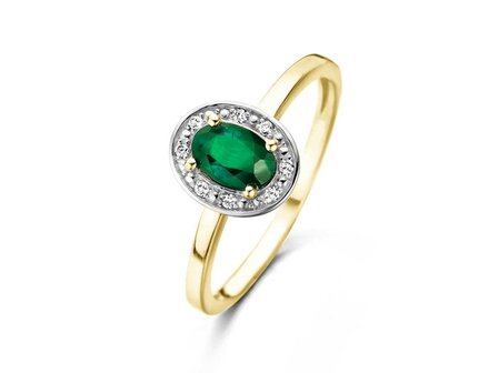 Ring entourage briljant - 18kt Geelgoud | COLLECTION VANSCHOENWINKEL