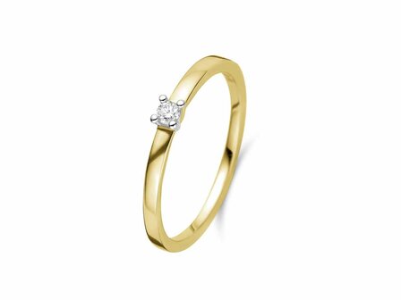 Ring Solitaire briljant - 18kt Geelgoud | COLLECTION VANSCHOENWINKEL