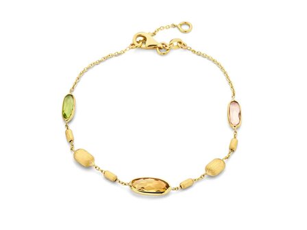 Armband met kleurstenen - 18kt Geelgoud | COLLECTION VANSCHOENWINKEL