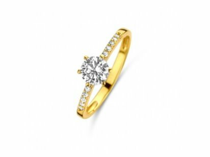 RING ZIRCONIA - 18kt Geelgoud | COLLECTION VANSCHOENWINKEL