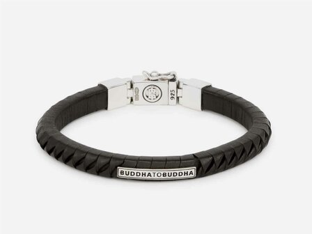 ARMBAND - ZILVER + LEER/STOF BTB | BUDDHA TO BUDDHA