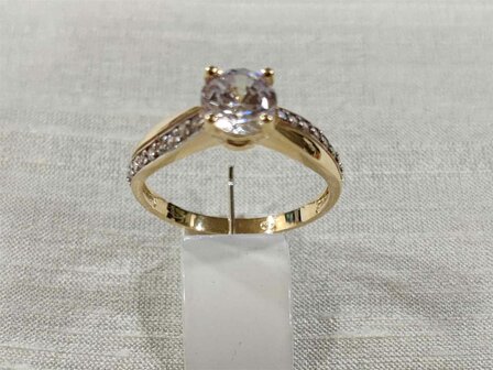 RING ZIRCONIA - 18kt Geelgoud | COLLECTION VANSCHOENWINKEL