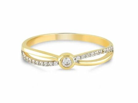 RING ZIRCONIA - 18kt Geelgoud | Swing 18k Jewels