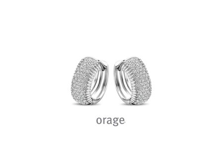 OORBELLEN CREOLEN ZIRCONIA - Orage Silver Jewellery | (Ag) Orage Zilver