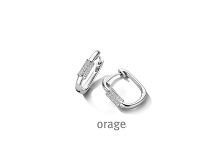 OORBELLEN CREOLEN ZIRCONIA - Orage Silver Jewellery | (Ag) Orage Zilver