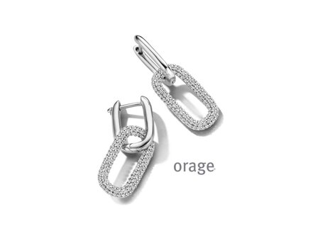 OORBELLEN CREOLEN ZIRCONIA - Orage Silver Jewellery | (Ag) Orage Zilver