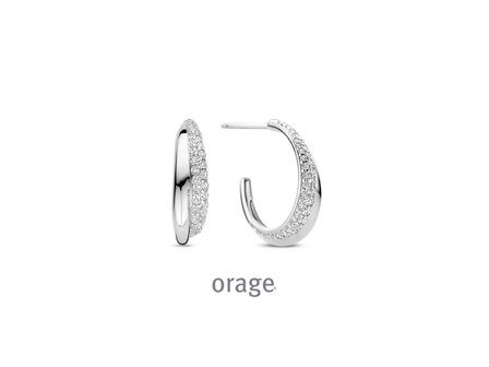 OORBELLEN CREOLEN ZIRCONIA - Orage Silver Jewellery | (Ag) Orage Zilver