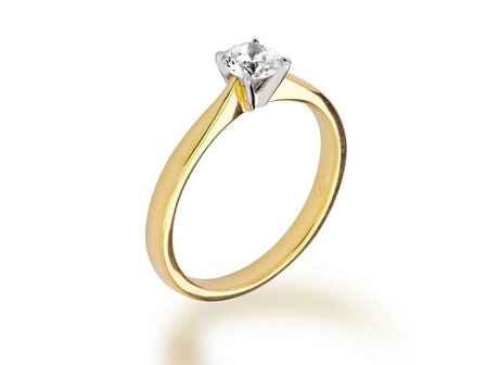 Ring Solitaire briljant - 18kt Bicolor | COLLECTION VANSCHOENWINKEL