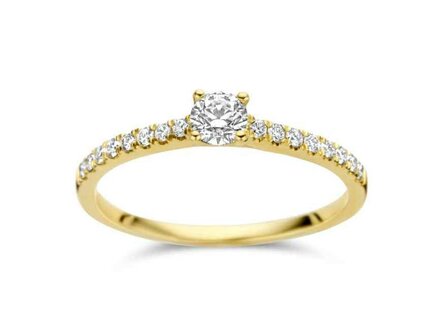 Ring Solitaire briljant - 18kt Geelgoud | COLLECTION VANSCHOENWINKEL
