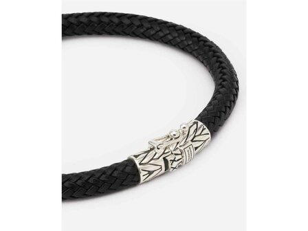 ARMBAND - ZILVER + LEER/STOF BTB | BUDDHA TO BUDDHA