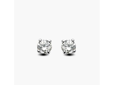Lab Grown solitair Oorbel - 18kt Witgoud | Lab Grown Collection VS