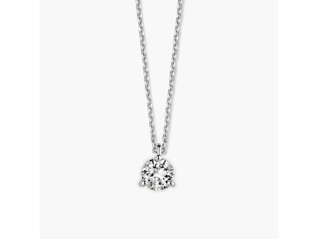 Lab Grown solitairketting  - 18kt Witgoud | COLLECTION VANSCHOENWINKEL
