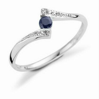 Ring kl.steen-Briljant - 18kt Witgoud | J &amp; A Collection 1970