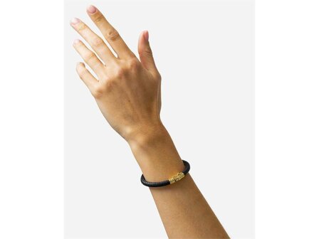 ARMBAND - ZILVER + LEER/STOF BTB | BUDDHA TO BUDDHA
