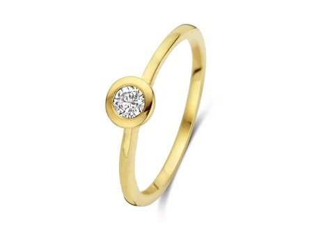 Ring Solitaire briljant - 18kt Geelgoud | COLLECTION VANSCHOENWINKEL