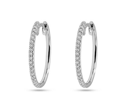 Oorbel Creolen Briljant - 18kt Witgoud | COLLECTION VANSCHOENWINKEL