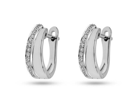 Oorbel Creolen Briljant - 18kt Witgoud | COLLECTION VANSCHOENWINKEL