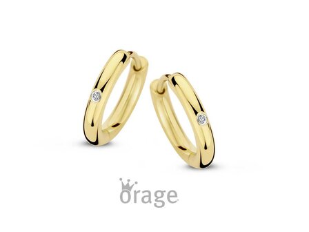 OORBELLEN CREOLEN ZIRCONIA - Orage STEEL Jewellery | (Ag) Orage Zilver
