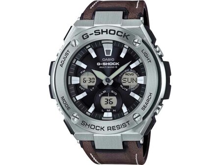 Horloge G-shock Solar Wave - Leder-staal | Casio G-shock