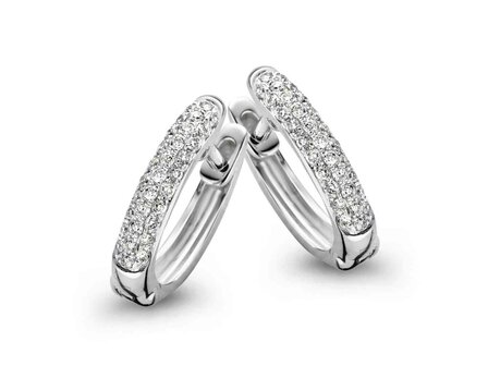 Oorbel Creolen Briljant - 18kt Witgoud | COLLECTION VANSCHOENWINKEL
