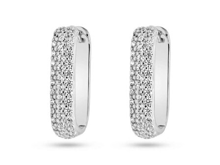 OORBELLEN CREOLEN ZIRCONIA - 18kt Witgoud | COLLECTION VANSCHOENWINKEL