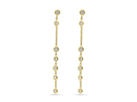 OORBEL AFHANGER ZIRCONIA - 18kt Geelgoud | COLLECTION VANSCHOENWINKEL