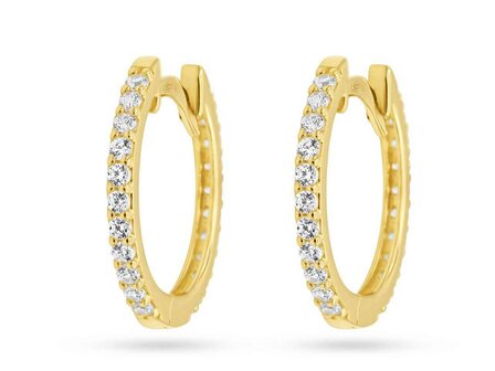 OORBELLEN CREOLEN ZIRCONIA - 18kt Geelgoud | COLLECTION VANSCHOENWINKEL