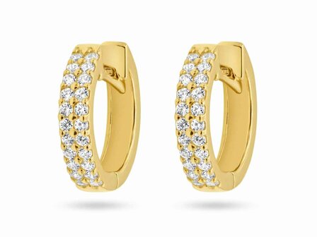 OORBELLEN CREOLEN ZIRCONIA - 18kt Geelgoud | COLLECTION VANSCHOENWINKEL