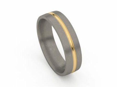 Aurodesign Trouwring - TITANIUM + GOUD | Auro Design Ring