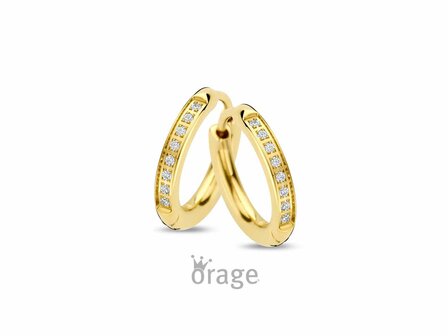 OORBELLEN CREOLEN ZIRCONIA - Orage STEEL Jewellery | (Ag) Orage Zilver