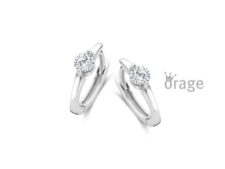 OORBELLEN CREOLEN ZIRCONIA - Orage Kids Silver | (Ag) Orage Zilver