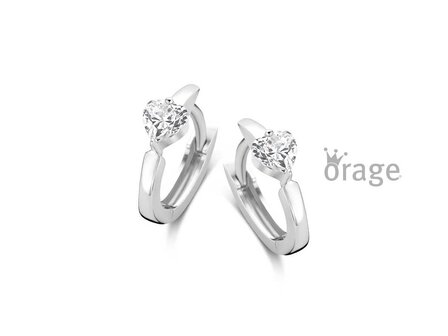 OORBELLEN CREOLEN ZIRCONIA - Orage Kids Silver | (Ag) Orage Zilver