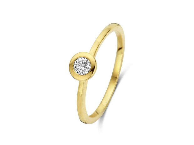 Ring Solitaire briljant - 18kt Geelgoud | COLLECTION VANSCHOENWINKEL