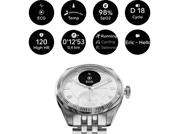 WITHINGS HYBRID SMARTWATCH - WITHINGS SMARTWATCH | Edelstaal massief