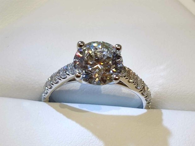 Ring Solitaire briljant - 18kt Witgoud | Lab Grown Collection VS