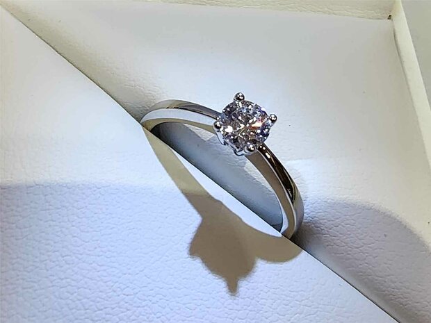 Lab Grown Diamond Solitair - 18kt Witgoud | Lab Grown Collection VS