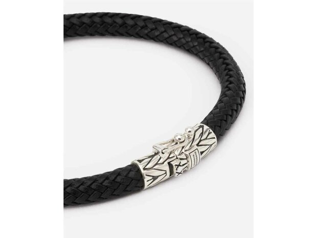 ARMBAND - ZILVER + LEER/STOF BTB | BUDDHA TO BUDDHA